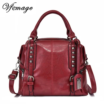 

Vfemage Retro Women Bags Designer Hadbags Female Leather Messenger Bags Women Shoulder Crossbody Bags Ladies Fashion Boston Tote