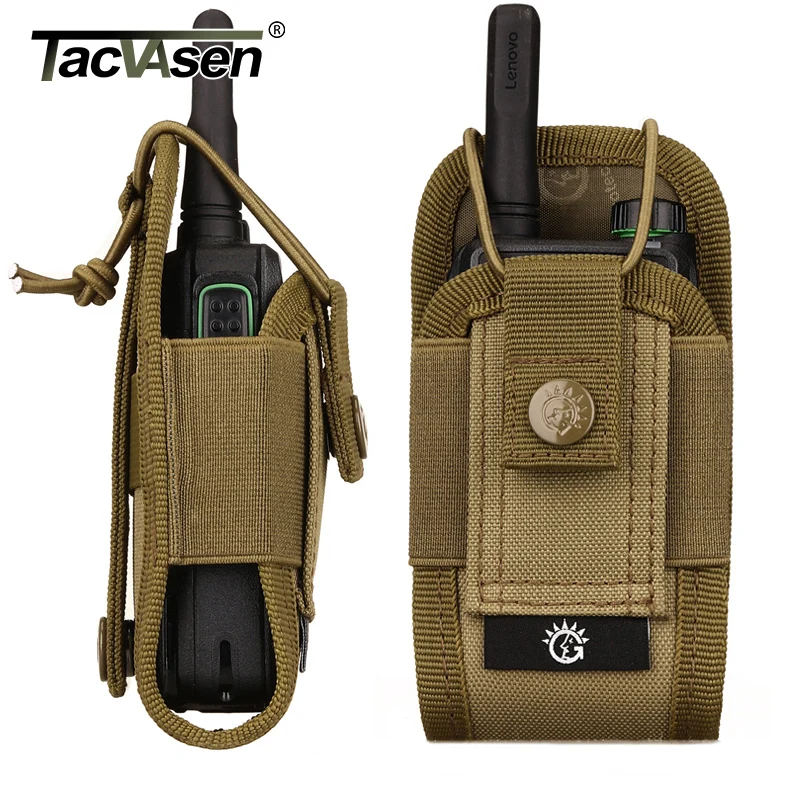 

TACVASEN Men Waist Bag Nylon Durable Waist Pack Belt Multifunction Military Interphone Phone Bag Molle System Equipment Airsoft
