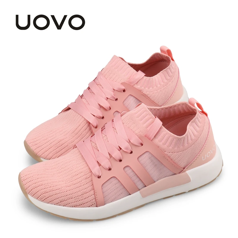 

Women Shoes 2019 UOVO New Design Summer Breathable Mesh Pink And White Shoes Women Light Weight Shoes Eur #35-39