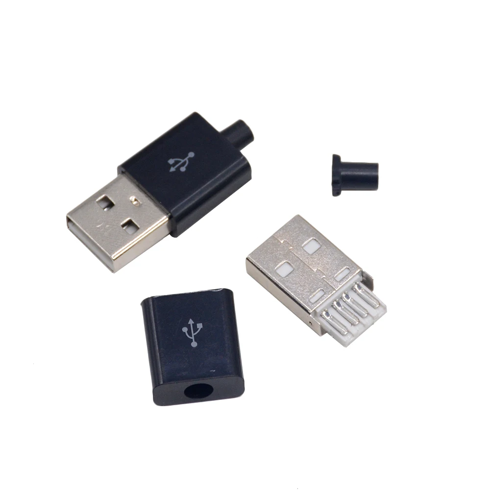 1/5/10 шт. Сваренная головка с разъемом USB комплект из трех частей штепсельная вилка