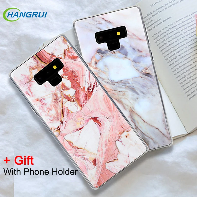 Hanrui Fashion Marble Case For Samsung Galaxy S7 Edge Note 8 9 S8 S9 Plus S7 Case Grip Stand Holder Silicone Soft TPU Phone Case