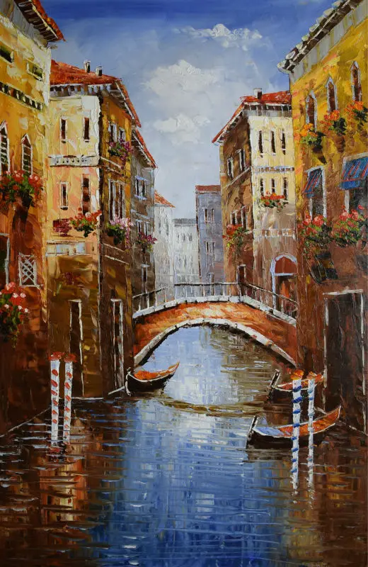 

Домашний Декор картина маслом на холсте Ручная роспись Европа Италия Венеция пейзаж Классическая Настенная картина абстрактные картины