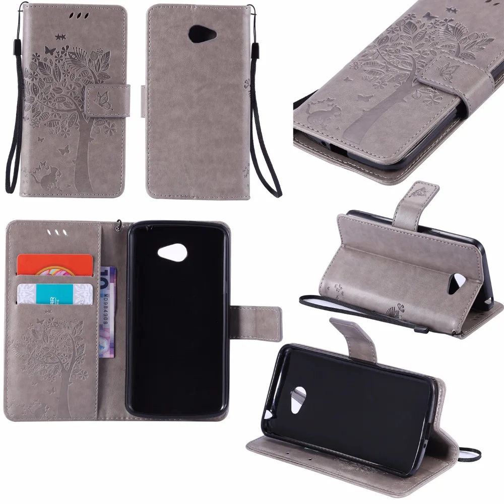 Для LG K5 чехол для телефона кожаный бумажник откидная крышка для LG K5 чехол X220 X220ds бабочка кошка дерево 3D Тиснение PU Роскошный чехол