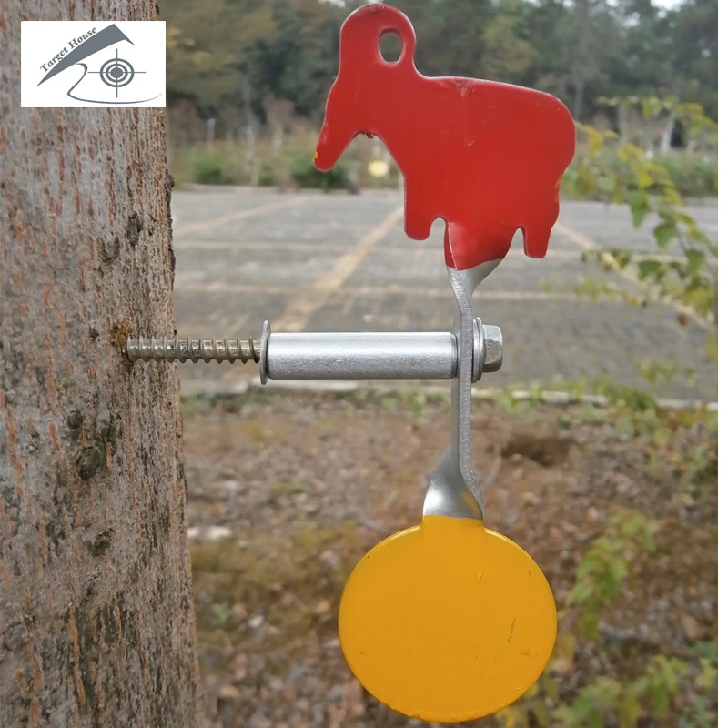 

Screwed-type Steel Plinking Target--Goat+Round / For Paintball, lead Pellet gun, steel bbs, slingshot Shooting Purpose