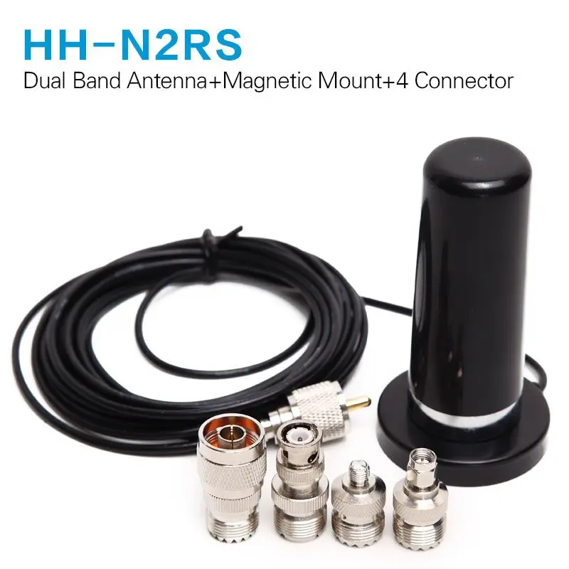 

Abbree HH-N2RS Dual Band Antenna 5M Coaxial Cable Magnetic Mount and Adapter for Baofneg UV-5R Yaesu TYT Icom Walkie Talkie