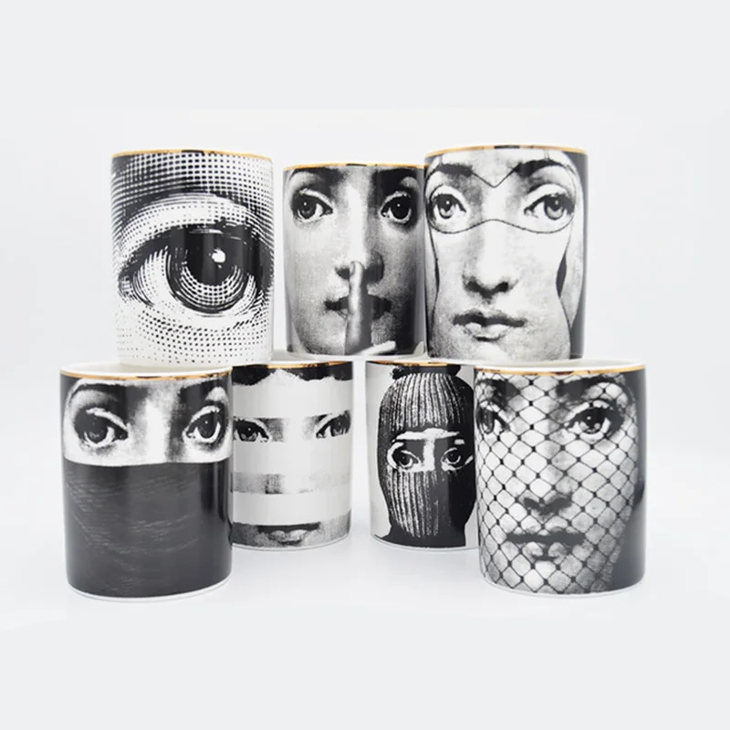 Nordic моды Fornasetti ваза Красота лицо цилиндрический жардиньерка для цветы цветочный Art аксессуары прекрасное украшение стола