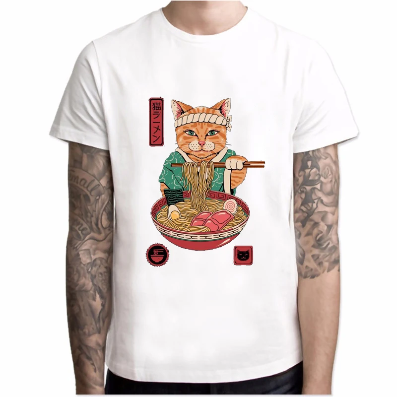 Японская надпись Ramen noodles печатные футболки с коротким рукавом для мужчин 2019