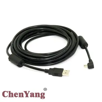 

10pcs/lot USB 2.0 Male to Mini USB B Type 5pin Male Right Angled 90 Degree Data Cable 5 Meters with EMI Ferrite Core