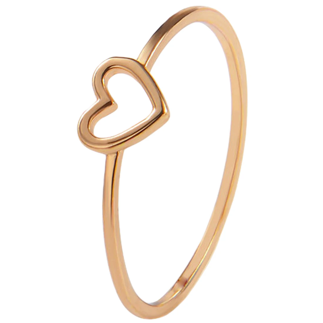 New Fashion Women's Wedding Rings Rose Gold Heart Shaped Female Ring