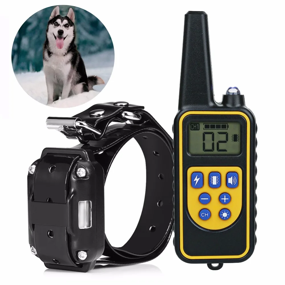 Electric Dog Training Collar Pet Remote Control Waterproof Rechargeable
