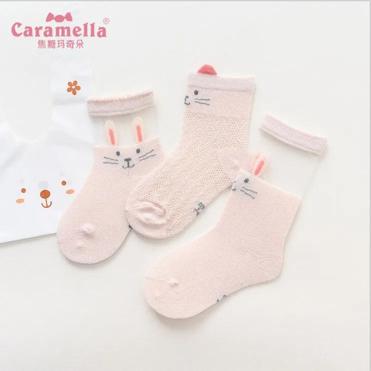 Новые весенне-летние детские носки розовые носки принцессы с рисунком животных