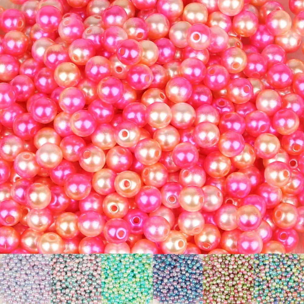 

50-500pcs 4/6/8/10mm ABS Imitation Pearl Beads Round Loose Beads For Jewelry Making DIY Bracelet Necklace