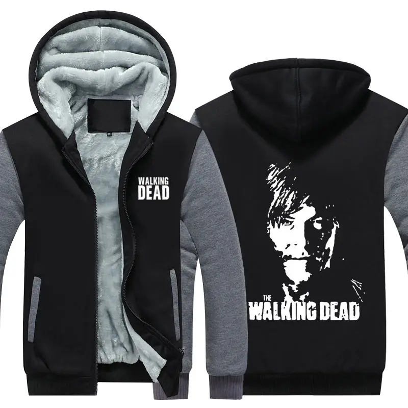 Fans Wear Unisex Winter The Walking Dead Printed Hoodie with Pocket At Night Casual Coat Movie Cosplay Costume Hoodies Fans Wear Unisex Winter The Walking Dead Printed Hoodie with Pocket At Night Casual Coat Movie Cosplay Costume Hoodies