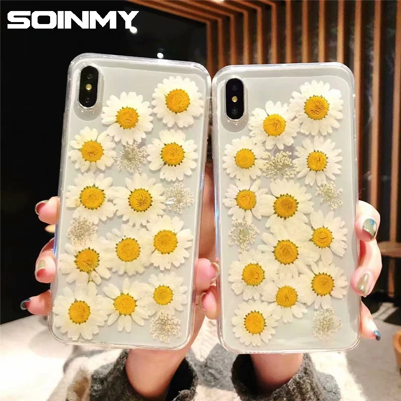 

Redmi Note 7 case Dried Real Flowers silicone soft TPU Transparent phone case for xiaomi mi9 mi8 redmi note 5 redmi 6 pro cover
