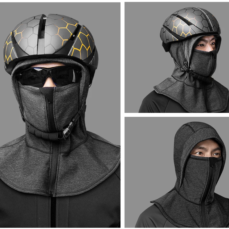 ROCKBROS الشتاء الحرارية قبعة الدراجات قبعة أغطية الرأس الصوف الدفء يندبروف الدراجات قناع الوجه التزلج المرايل على الجليد الرقبة أدفأ