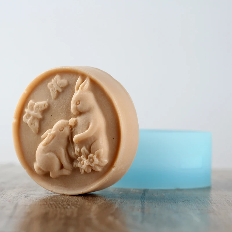 Силиконовая форма для мыла милый кролик шоколад конфеты смолы Глина Плесень ручной пудинг, торт инструмент для украшения
