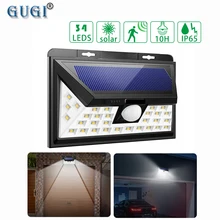 Солнечный светодиодный светильник с датчиком движения PIR, уличный садовый светильник, 270 градусов, светильник ing 34 светодиодный s, Лампа безопасности для аварийной гирлянды