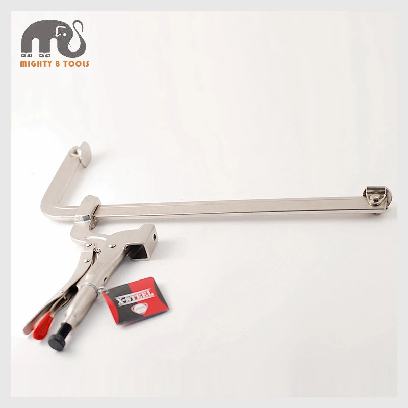 

X-Steel Cr-V 14" Open Cap.Sliding Arm Table Bench Mount Locking F Clamps Pliers Vice Grip