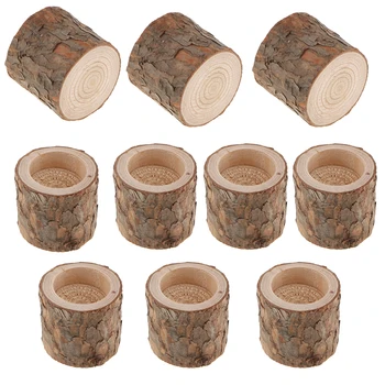 

50 Piece Natural Tree Stump Wooden Candle Holder Tea Light Wedding Decor 5cm
