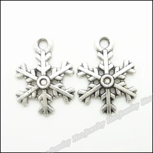 

100 pcs Vintage Charms Snowflake Pendant Antique silver Fit Bracelets Necklace DIY Metal Jewelry Making