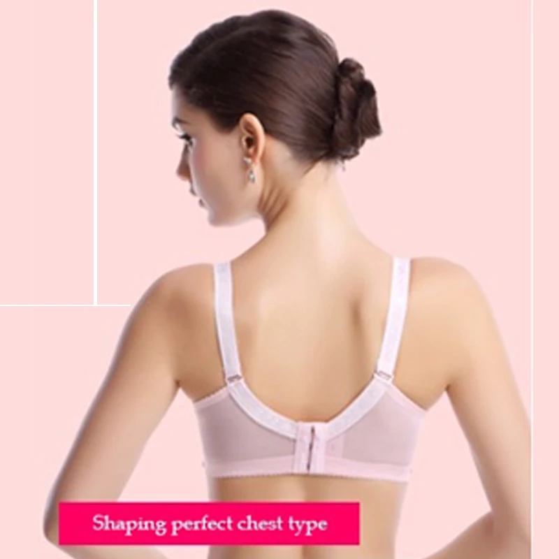 100% Cotton Plus Size Cups Push Up Gather  Fashion Lace Nursing Bra Maternity Bra Breastfeeding Bra 3