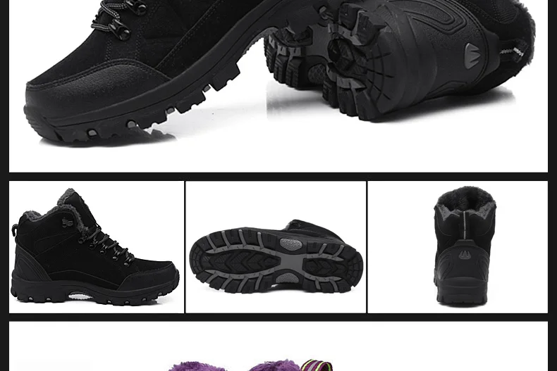 Зимние походные ботинки для женщин и мужчин; коллекция года; уличная водонепроницаемая обувь; треккинговые альпинистские кроссовки; hombre treking botas; Плюшевые ботинки