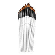 12 шт. нейлоновые волосы деревянной ручкой акварель Краски кисть Набор для обучения масло, акрил Краски ing Книги по искусству Краски кисти promarker