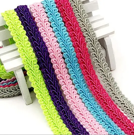 

25Meters Red White Gold Curved Lace Trim Braided For Costume Centipede Braid Sewing Lace Ribbon Dentelle Ruban Galons Mercerie