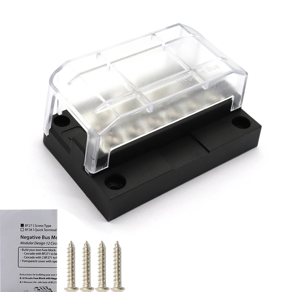 1 Pcs 12 Way Fuse Box Block Screw Terminal Block Fuses Line Terminal Power Ground DC 32V For Truck RV Coaches Boat