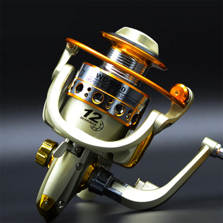 

SeaYou Fishing Reel Carp Fishing Spinning Reel 12+1 Ball Bearings 5.2:1 Pesca Fish Bait for Dual Brake Right/Left Hand Aluminum