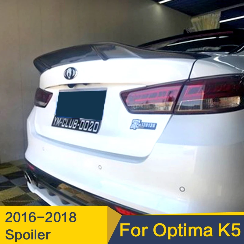 Car Spoiler For KIA K5/Optima Spoiler 2016 2017 2018 Year Glossy Carbon Fiber/FRP Rear Wing R