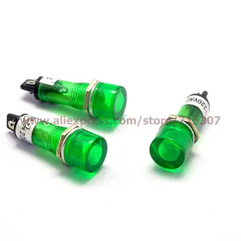 

PHISCALE 5pcs led Indicator Light 220V green color Pilot Lights 10mm