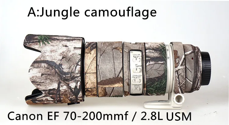 Камуфляжный чехол для объектива камеры EF 70-200mmf/2.8L USM объектив для объектива Canon защитный чехол для одежды - Цвет: Светло-зеленый