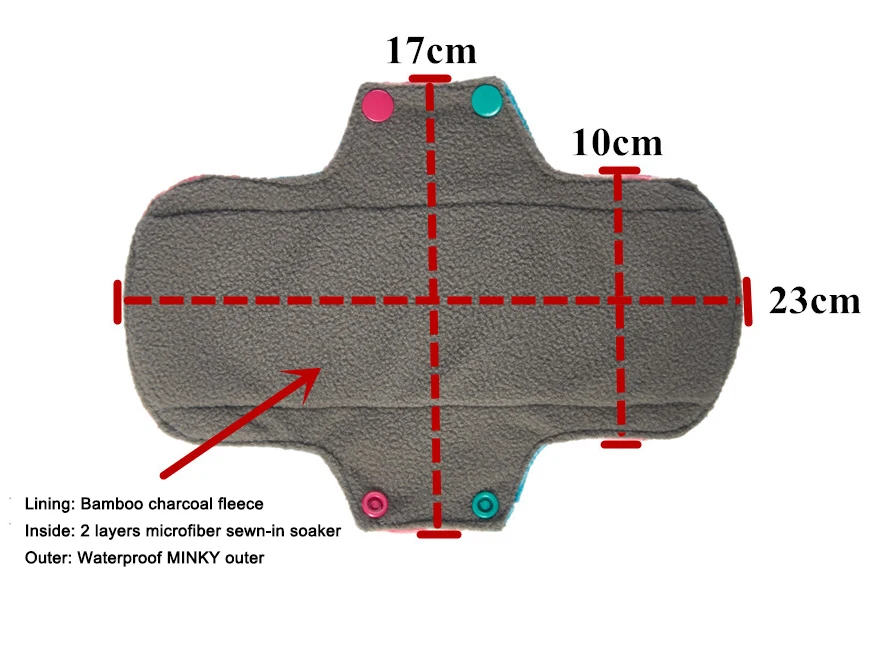 5 шт. " Обычная тканевая менструальная прокладка гигиеническая салфетка менструальная подкладка бамбуковый уголь флисовая подкладка мягкая дышащая Минки наружная