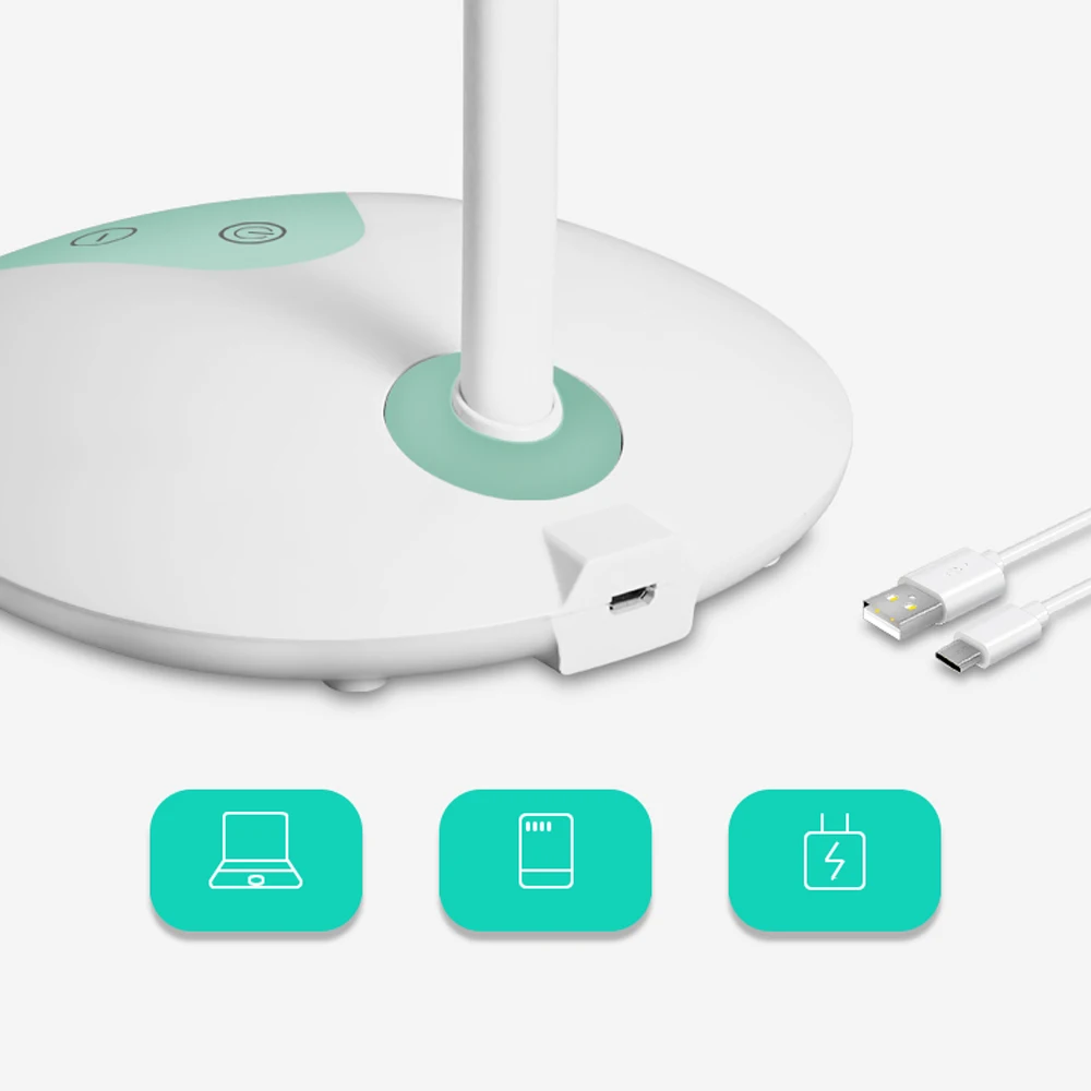 Interruptor de Toque Proteção para os Olhos Lâmpada de Mesa com Luz Candeeiro de Mesa Levou Cores Flexo Leitura Noturna Dimmer Usb Recarregável Lâmpadas Luz 3 7 Flexo Leitura Proteção para Os Olhos Lâmpada