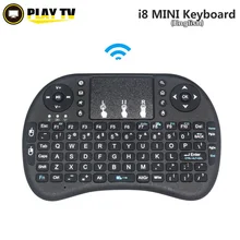 original i8 2.4G mini wireless English lithium rechargeable battery keyboard Air Mouse and Touchpad for android tv box PC Laptop