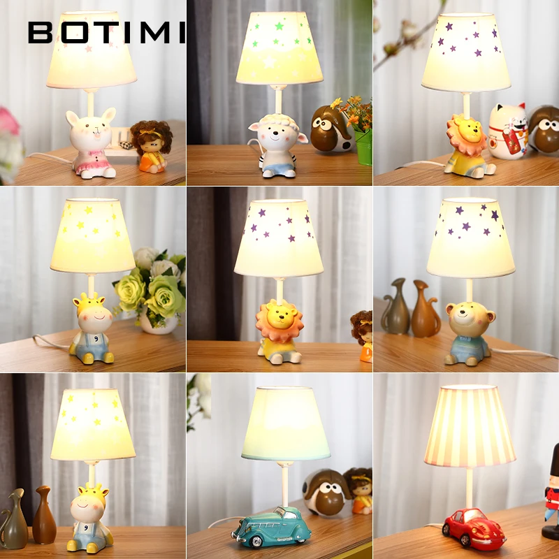 BOTIMI Cartoon LED Table lamp For Bedroom Boys Bedside Lighting Girls