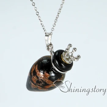 

cone essential oil necklace diffusers lampwork glass perfume pendants essential oil necklace wholesale aromatherapy necklaces