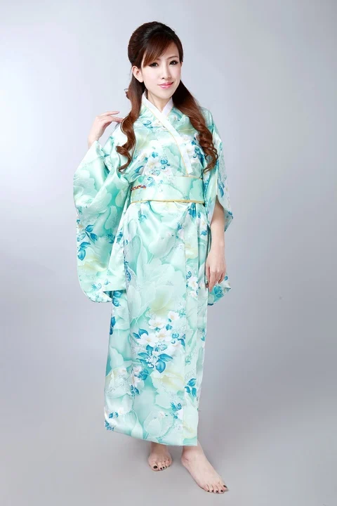 Красный японский женские Винтаж оригинальной традиции шелк юката кимоно платье с Оби H0044-C - Цвет: J