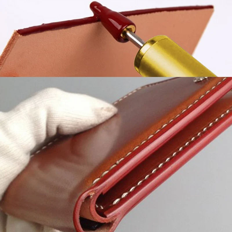 

Brass Head Leather Edge Dye Roller Pen Applicator Leather Craft DIY Finisher Tool For Leather CraftE2S