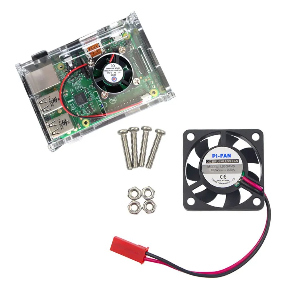 

New Multi-Functional 1set 5V 0.2A Cooling Cooler Fan for Raspberry Pi Model B+ / Raspberry Pi 2/3