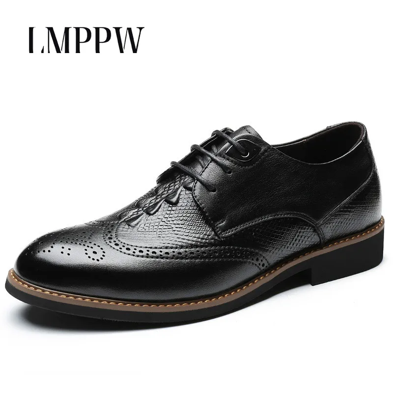Men Shoes Black Brown Genuine Leather Men Formal Wedding Shoes Luxury Brand Men Business Dress Shoes Fashion Oxfords Shoes 2A