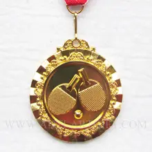 Индивидуальный дизайн золотая медаль штампованная эмаль спортивная медаль Настольный теннисный клуб с лентой высокого качества без MOQ