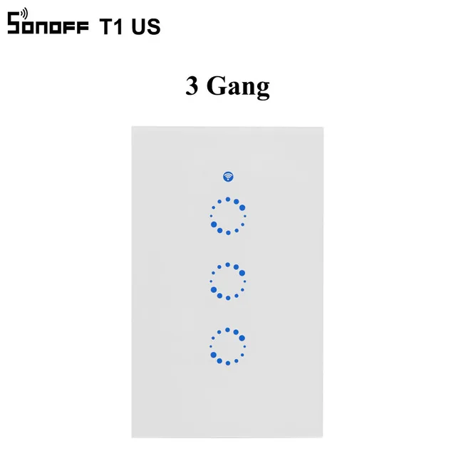 3 gang Интеллектуальный выключатель света Sonoff T1 US Smart Wi-Fi настенный выключатель света РФ/APP/Touch Управление настенный светильник дистанционный умный переключатель 1 2 3 Gang Панель дома с Alexa - Цвет: 3 gang