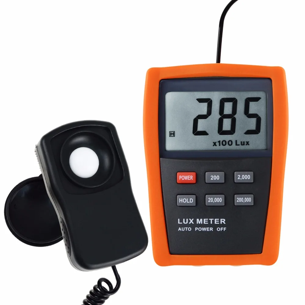 Digital Light Meter 1 200,000 LUX 4 Ranges Light Level Sensor Photo