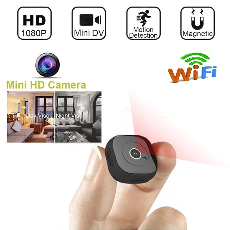 Мини-камера с Wi-Fi HD 1080P встроенным аккумулятором и функцией ночного видения |