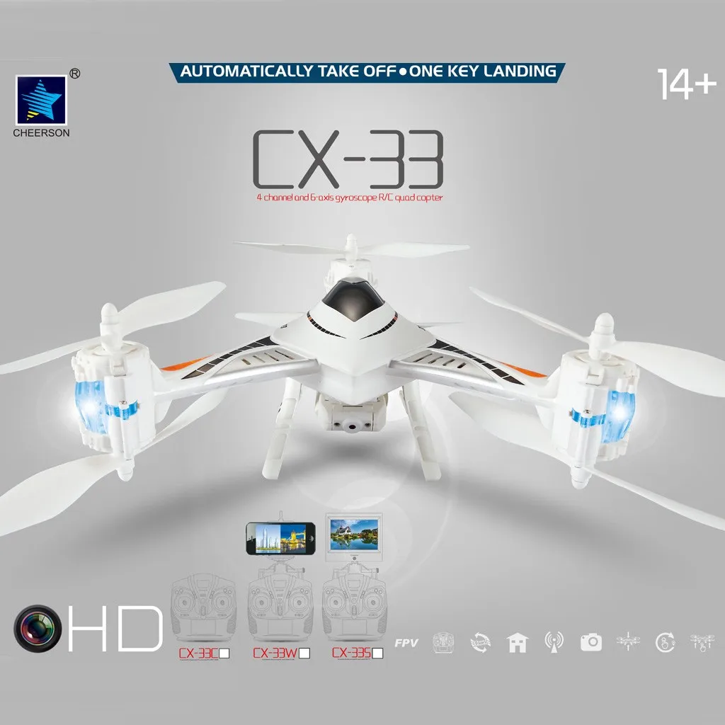 

Cheerson CX-33C CX33C 720P HD Camera 2.4G 4CH 6-axle High Hold Mode RC Tricopter