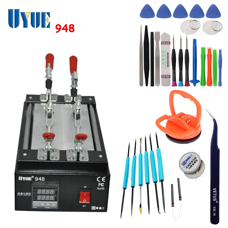 

UYUE 7 inch LCD Hand tool Repair Split Machine Black Metal Touch Glass Panel Screen Separator for Mobilephone 948