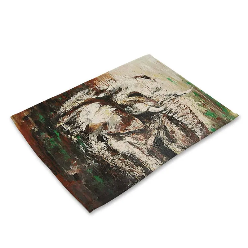 1 قطعة الفيل نمط المطبخ تحديد الموقع طاولة طعام الحصير القطن الكتان شرب الوقايات الغربي سادة عاء كوب حصيرة 42*32 سنتيمتر MA0010