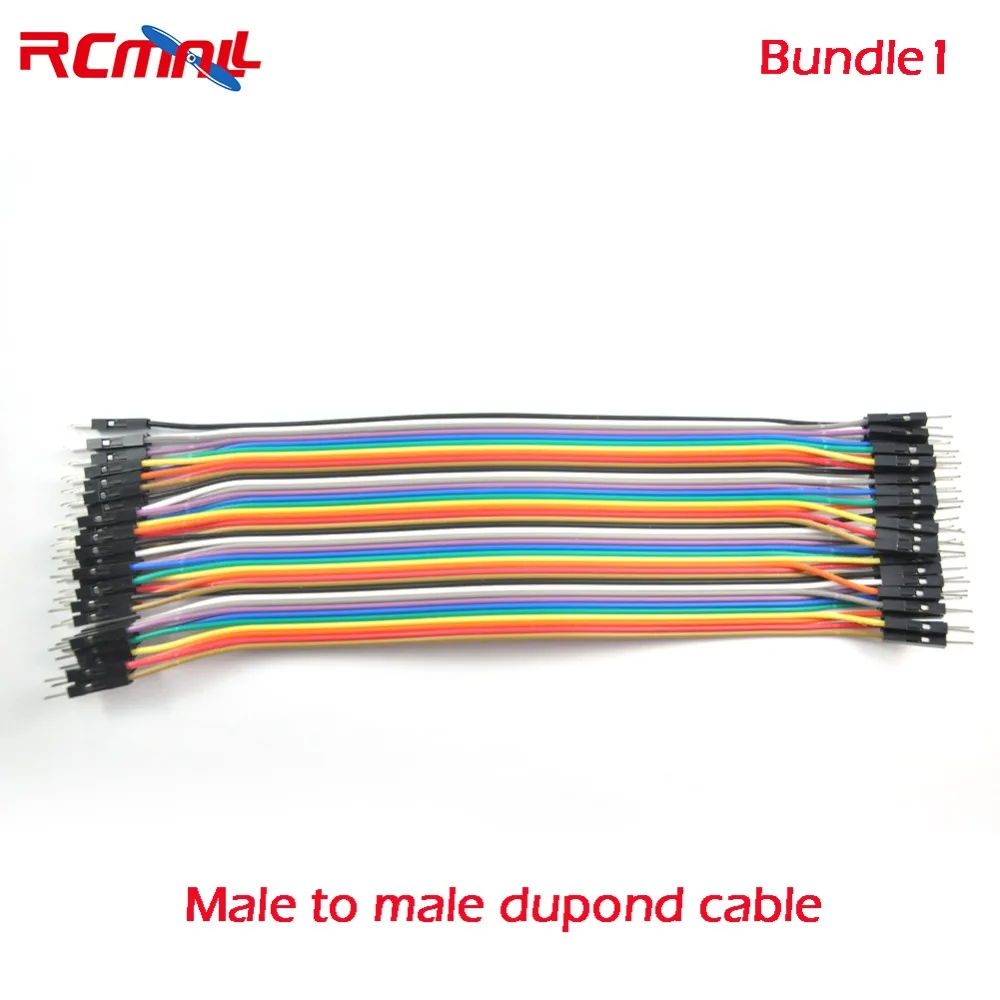 

RCmall 40pcs in Row Male to Male/Female to Female/Female to Male Dupont Cable Line 20cm 2.54mm 1pin 1p-1p jumper wire
